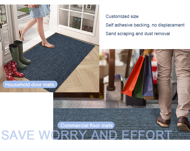 Home using indoor non slip ribs surface Self-adhesive Door mat(图2)