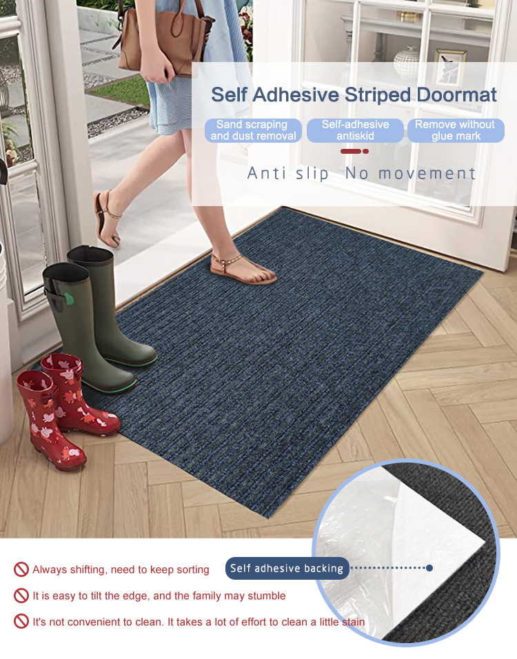 Home using indoor non slip ribs surface Self-adhesive Door mat(图1)