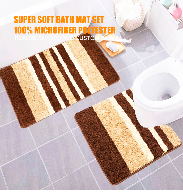 Tufted Super Soft Microfiber Rug TPR Anti Slip Backing customized Bathroom Mat(图1)