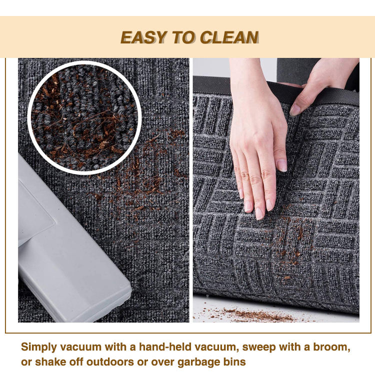 Antislip Entry Polypropylene Surface Outdoor Shoe Cleaning Dustproof rubber Backing Door Mat(图4)